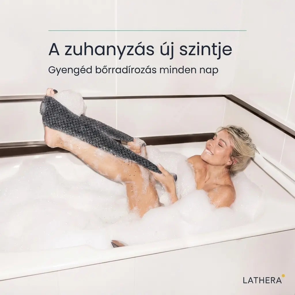 Lathera™ antibakteriális bőrradírozó zuhany törölköző