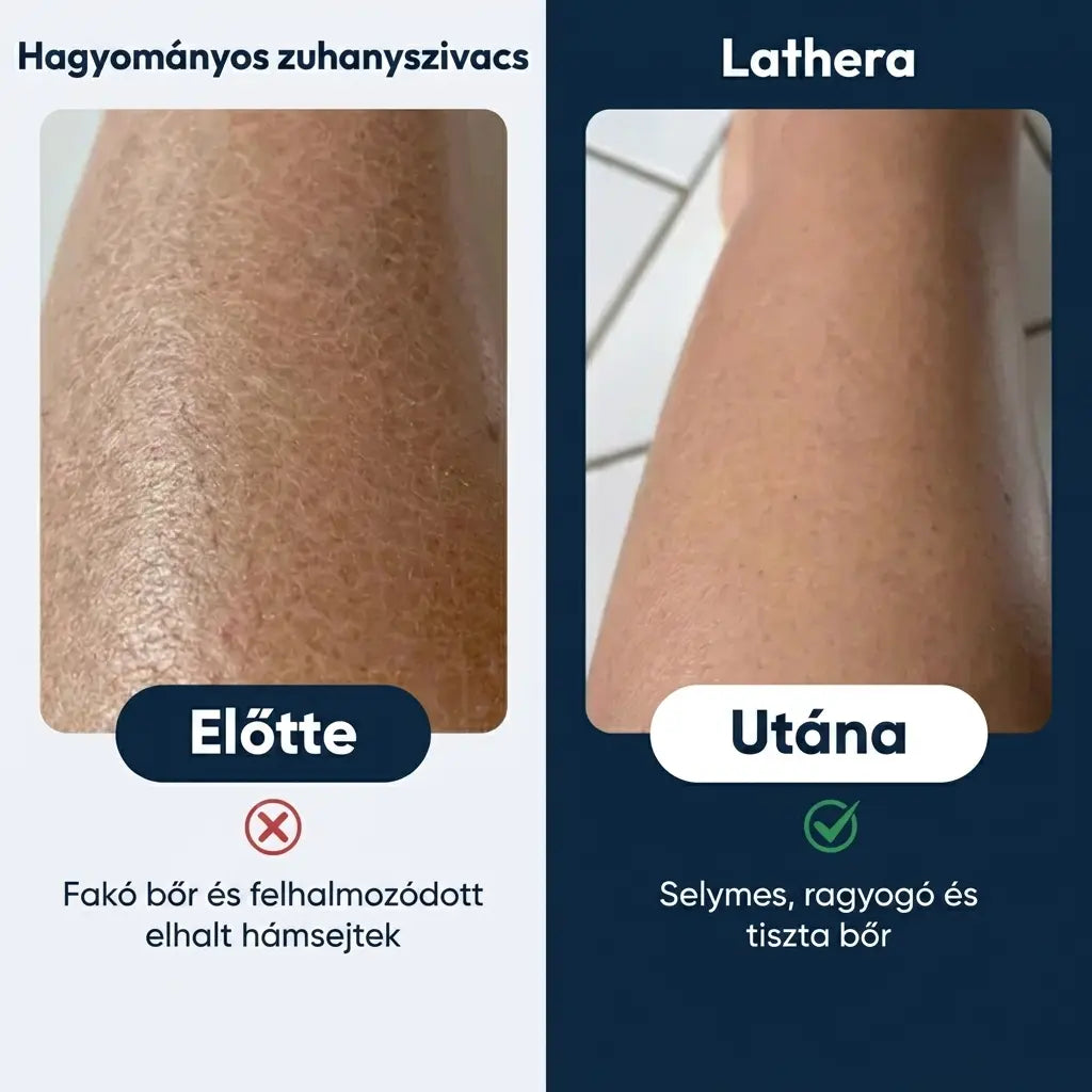 Lathera™ bőrradírozó zuhany törölköző