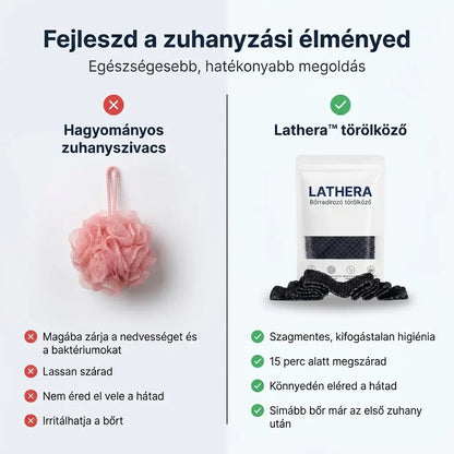 Lathera™ bőrradírozó zuhany törölköző
